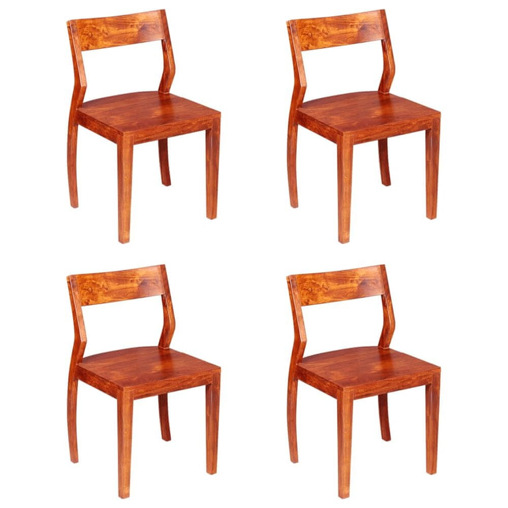 Vidaxl Jedálenské stoličky 4 ks sheeshamové masívne akáciové drevo